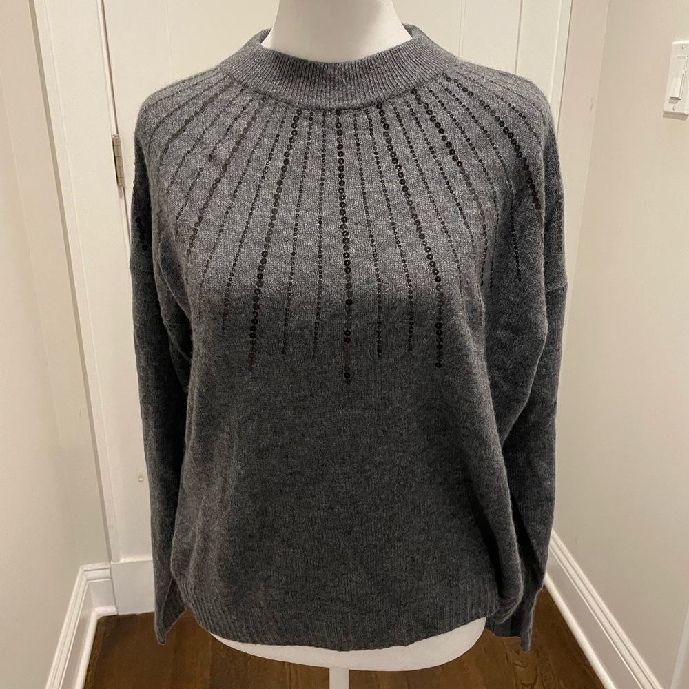 NWT - Cashmere sweater - sequined sunburst